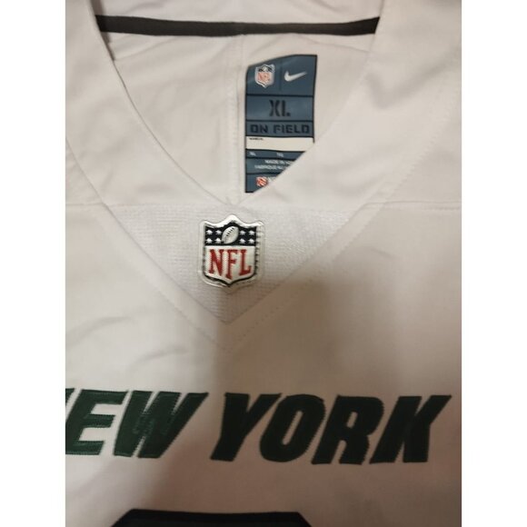 Nike Men's XL Aaron Rodgers NY Jets Jersey White #8 On Field Stitched - Picture 6 of 7